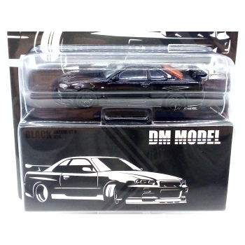 Nissan Skyline GT-R R34 black - skala 1:64 - DM Model